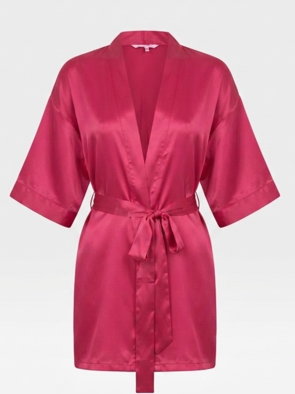 Victoria's Secret Satin Short Robe Kimono Fuchsia Pink Size S/M